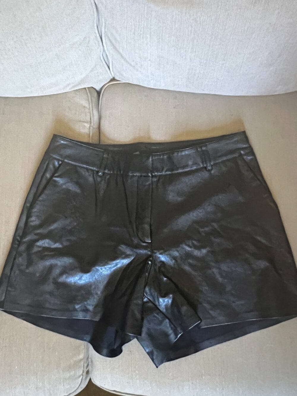 Large Commando Black Faux Leather Shorts - Unworn